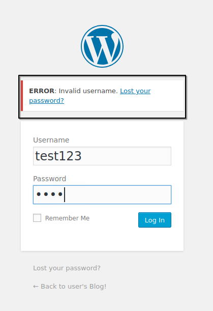 Username enumeration on login page